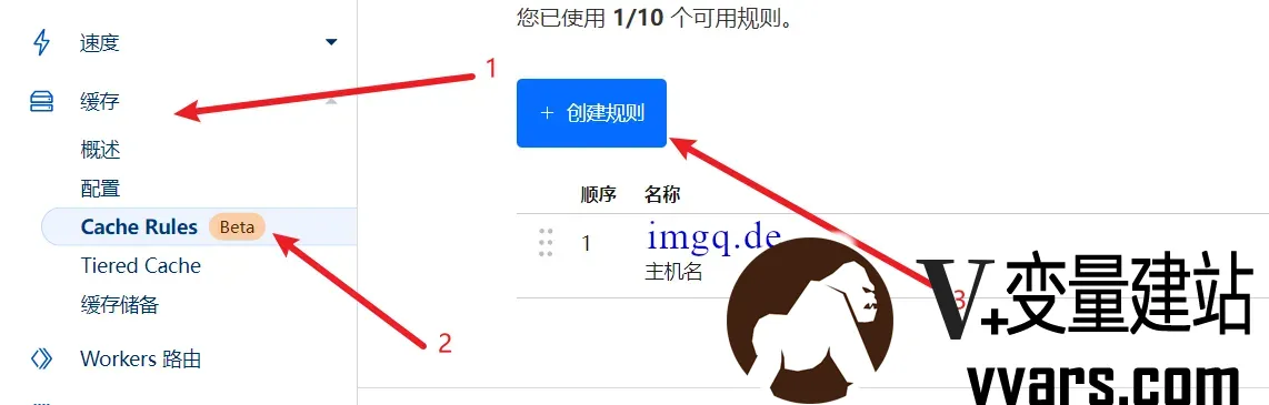 创建缓存规则